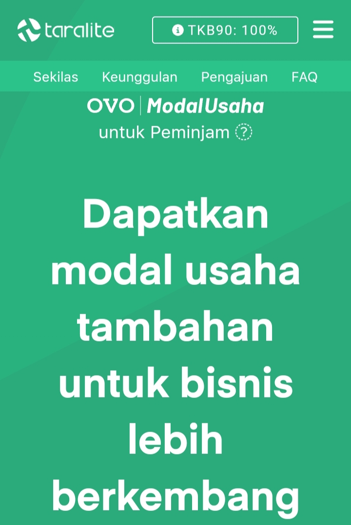 OVO | ModalUsaha Taralite, Pinjaman Modal Kerja Hingga Rp 2 Miliar Tanpa Agunan