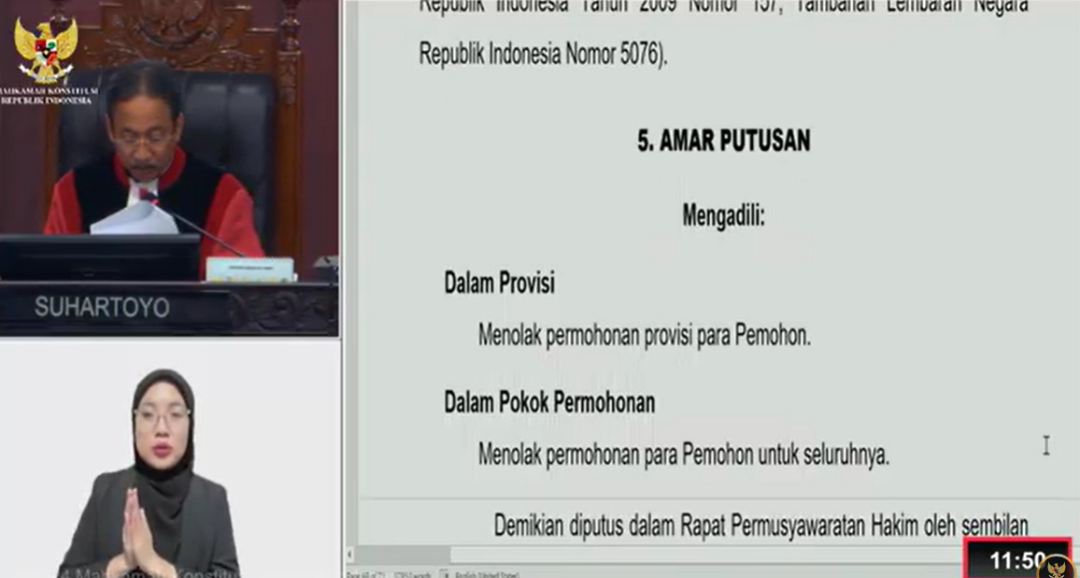 MK Tolak Gugatan Helmi - Mian Terkait Aturan Pencalonan Kepala Daerah, Rohidin Melenggang ke Pilgub Bengkulu 