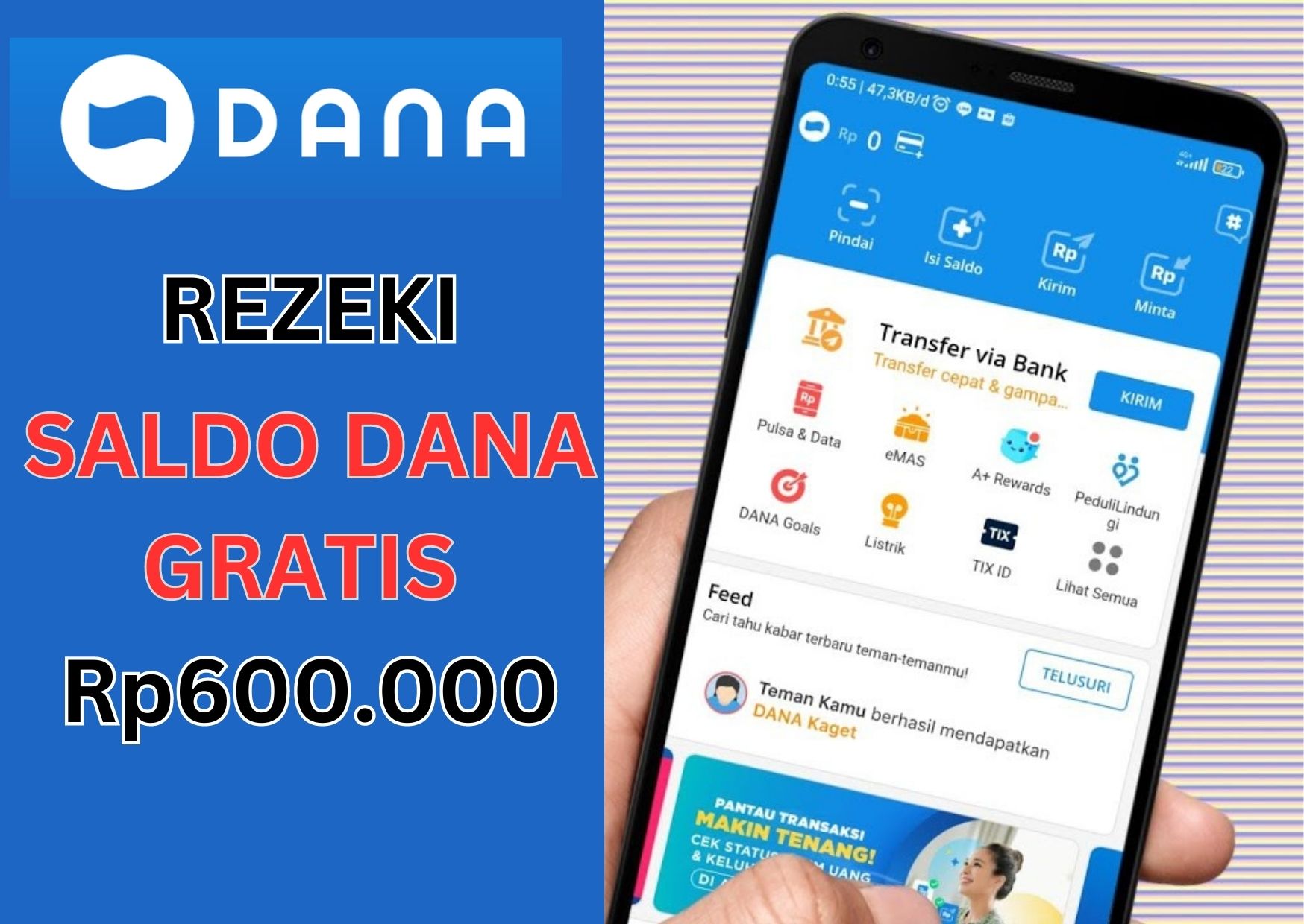 Rezeki Saldo DANA Gratis Rp600.000 dari Website Ini! Tugasnya Cuma Klik Link