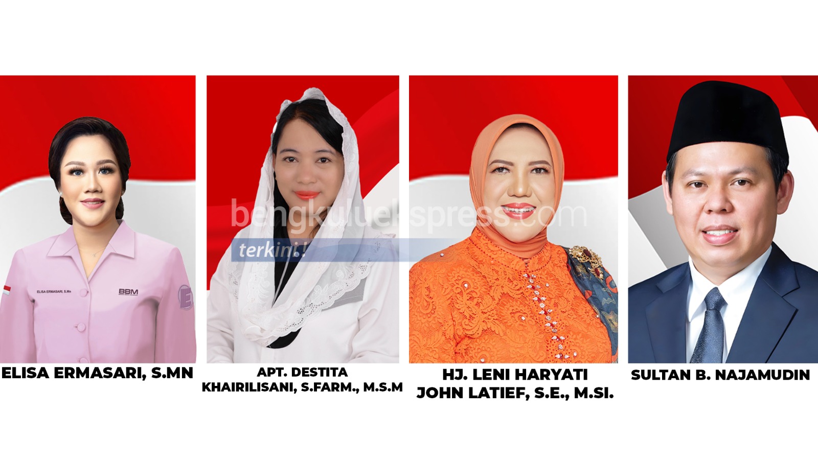 Pileg DPD RI Dapil Bengkulu; Elisa, Destita, Leni, dan Sultan Semakin Menjauh Meninggalkan Kandidat Lainnya 
