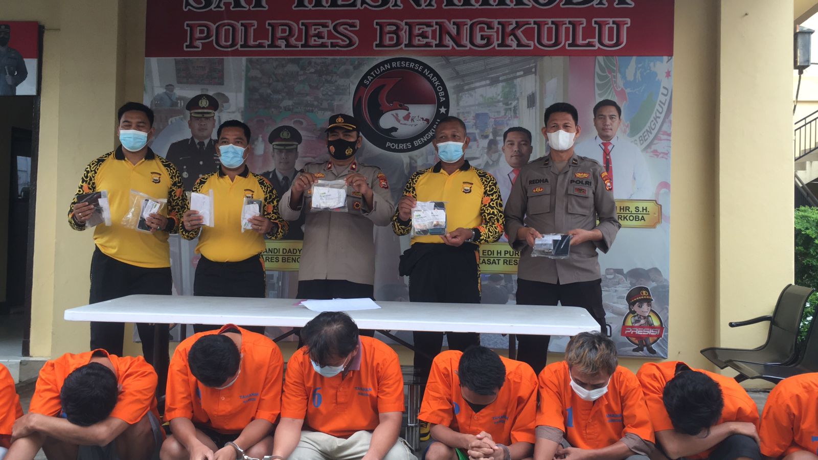Operasi Antik Nala, Polres Bengkulu Ringkus 8 Tersangka Narkoba