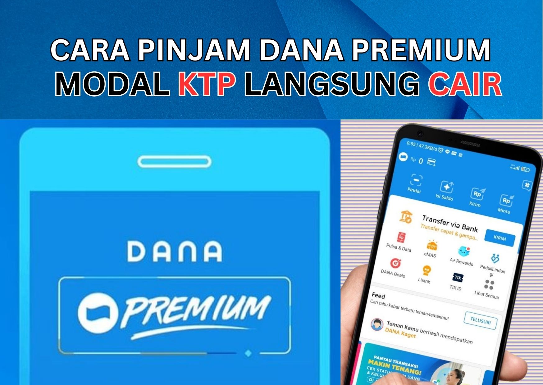  A person is using a smartphone to register for a DANA Premium account.