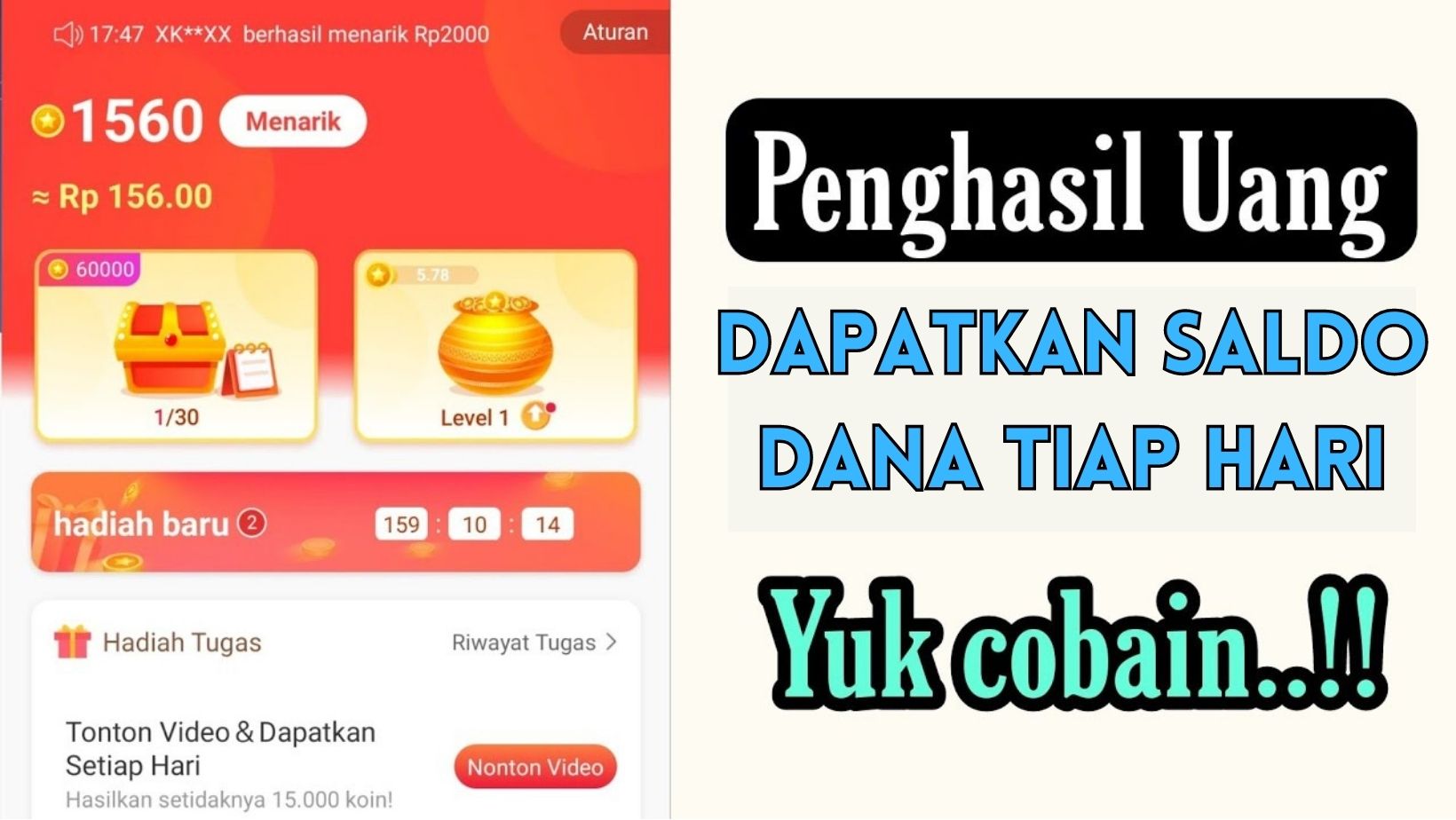 Aplikasi Penghasil Uang Vidmate: Dapatkan Saldo DANA Rp10.000 Tiap Hari  