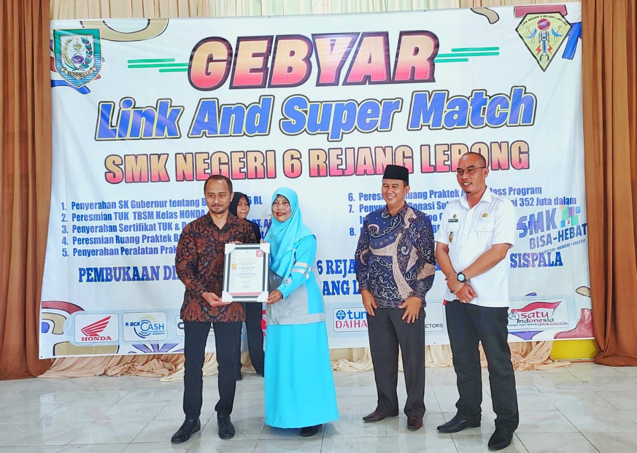 SMKN 6 Rejang Lebong Resmi Menjadi Tempat Ujian Kompetensi (TUK)