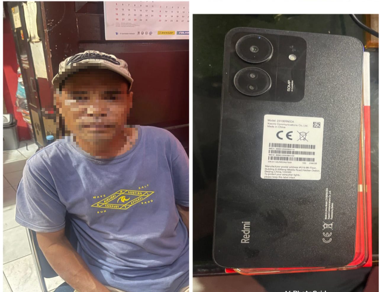 Curi Redmi 13C Tukang Urut, Pria Asal Malabero Ditangkap Polsek Ratu Agung