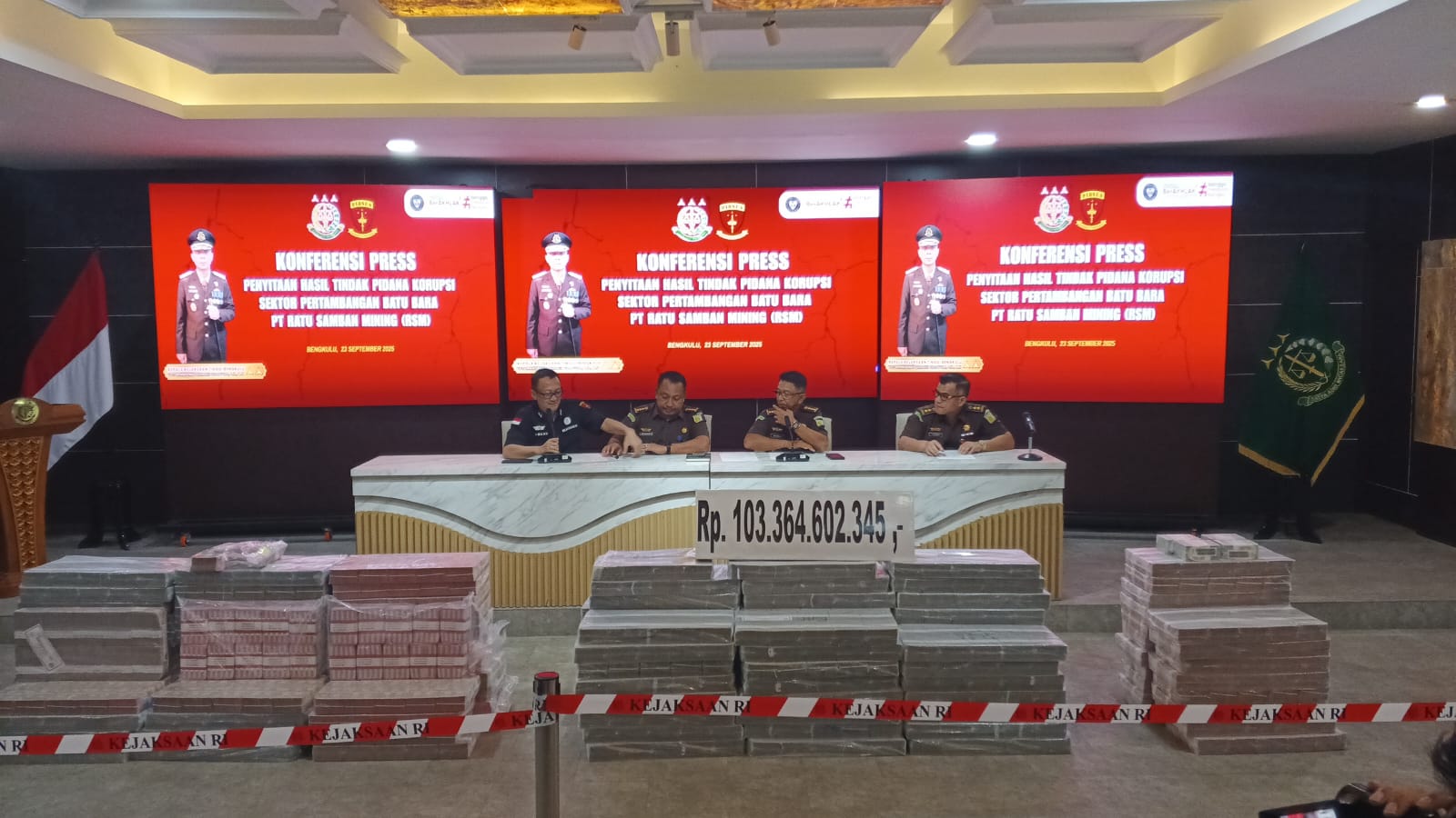 Kejati Bengkulu Ungkap Uang Sitaan Rp103 Miliar dari Kasus Korupsi Tambang Batu Bara