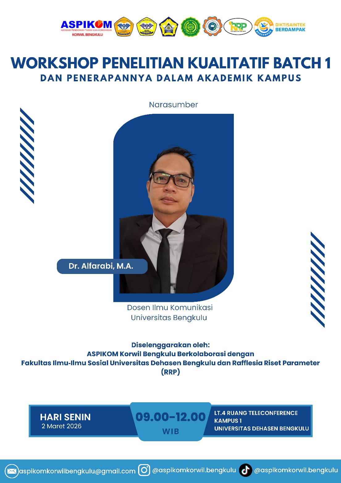 Gandeng UNIVED dan RRP, ASPIKOM Bengkulu Bedah Metode Penelitian Kualitatif untuk Dosen Komunikasi