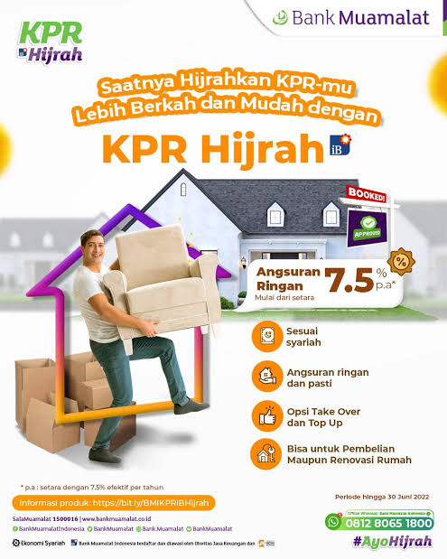 KPR Hijrah Bank Muamalat, DP Ringan Mulai Dari 0% Tenor Hingga 15 Tahun Sesuia Syariah 