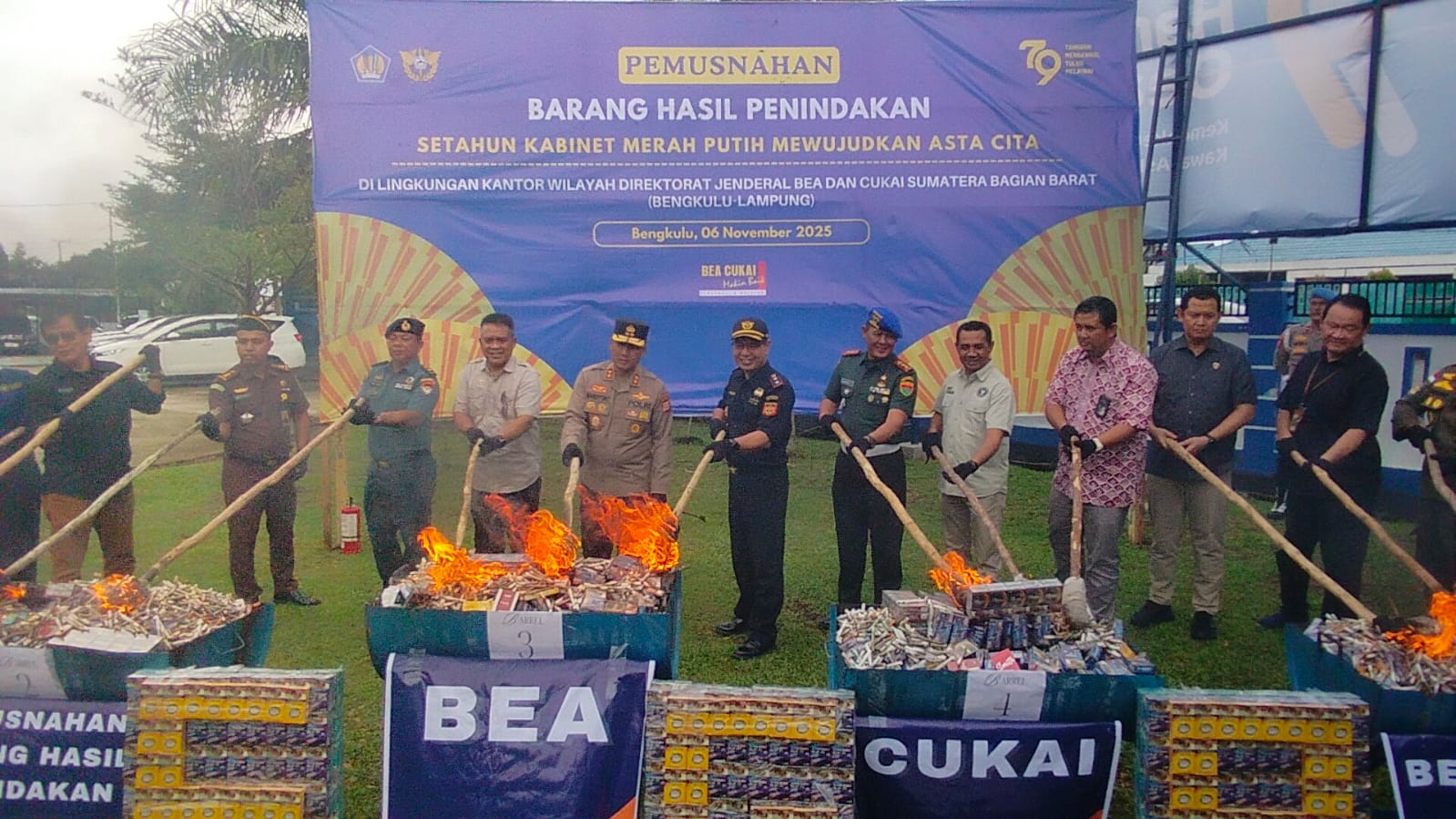 Bea Cukai Bengkulu-Lampung Musnahkan Barang Ilegal Senilai Rp 5,5 Miliar