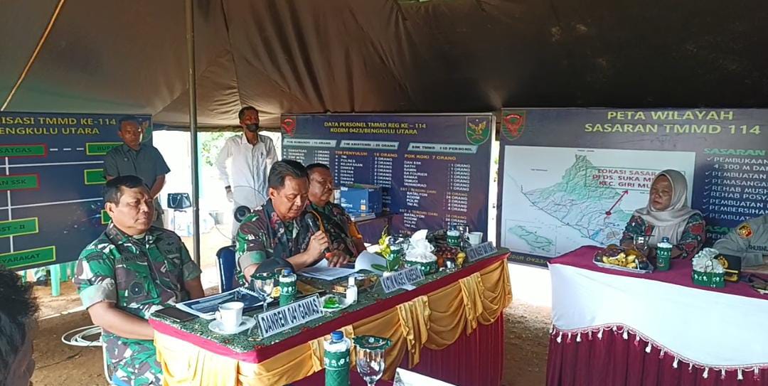 Tim Wasev  Kodam II Sriwijaya Kunjungi Lokasi TMMD di Bengkulu Utara