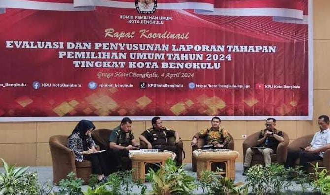 KPU Kota Bengkulu Lakukan Koordinasi dan Evaluasi Pelaksanaan Pemilu 2024