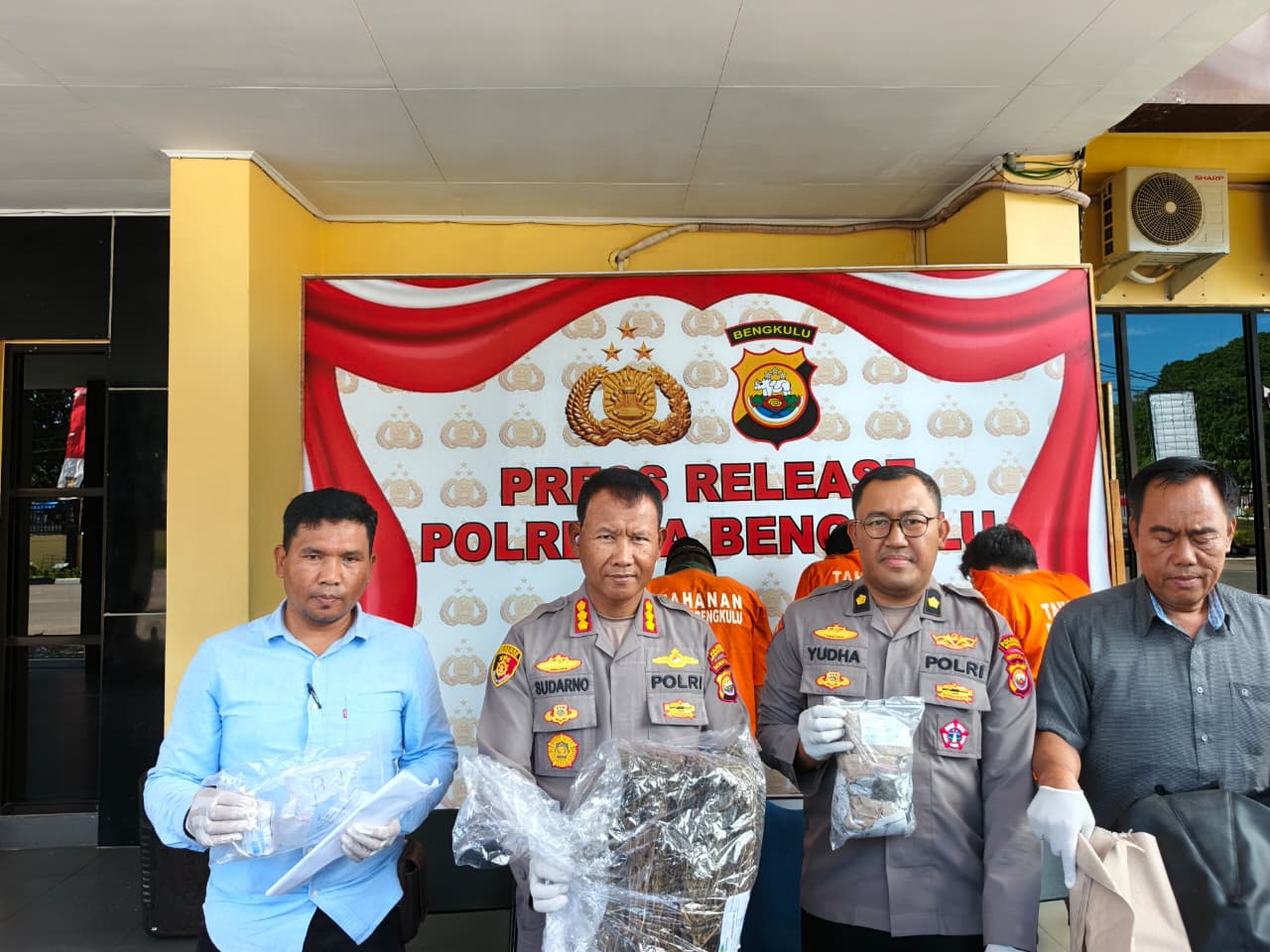 Polresta Bengkulu Tangkap Tiga Pria Terkait Narkoba, Salah Satunya Residivis dan Bandar Ganja
