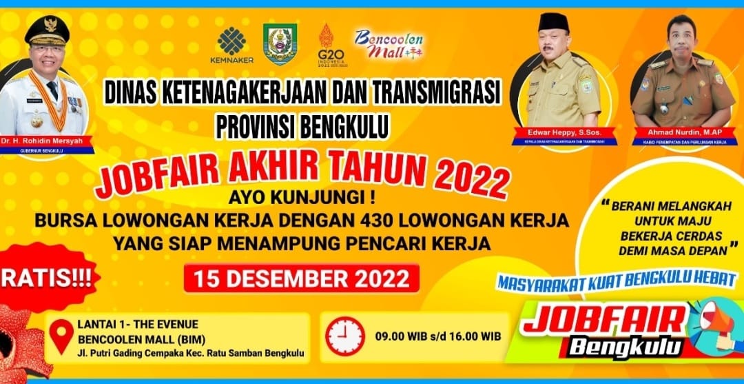 Anda Mencari Kerja? Datang ke Job Fair di Bencoolen Mall Bengkulu, Ada 430 Lowongan Kerja Dibuka  