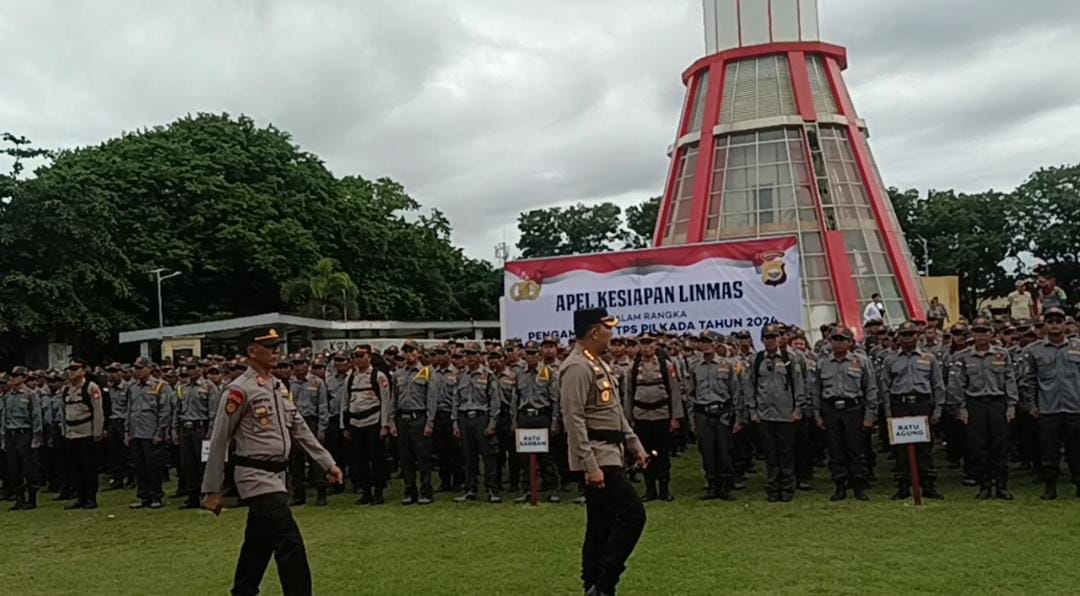 Polresta Bengkulu Gelar Apel Kesiapan Linmas untuk Pengamanan Pilkada Serentak 2024