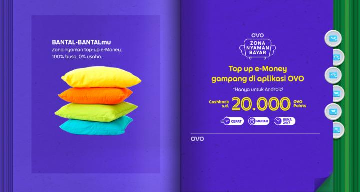 Auto Gampang Top Up e-Money Pakai OVO, Dapat Cashback Pula 20.000 OVO Points, Mau?