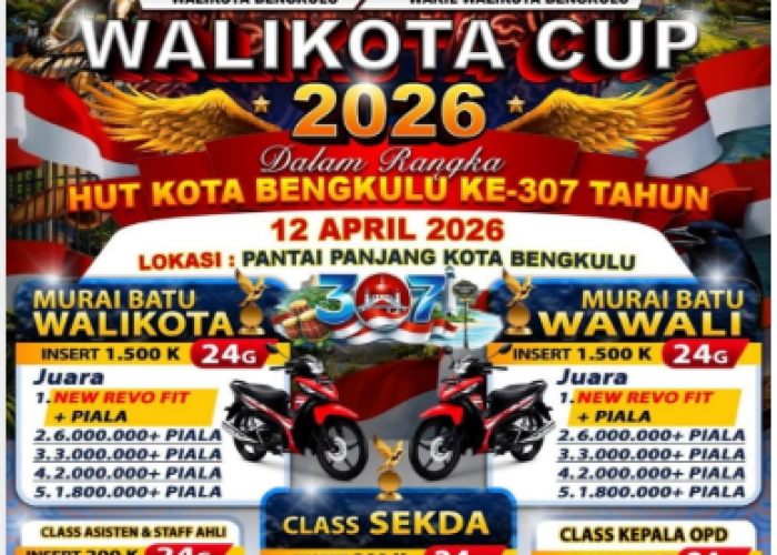 Walikota Cup Bengkulu 2026 Siap Digelar di Pantai Panjang