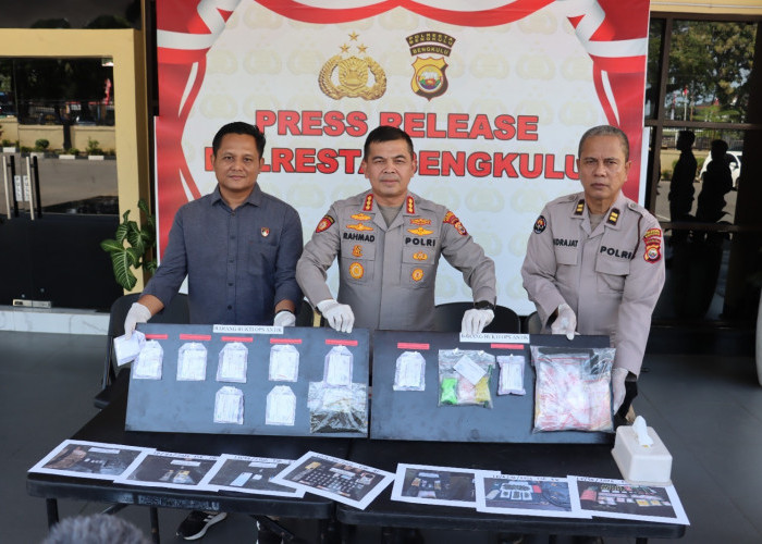Operasi Antik Nala 2026, Polresta Bengkulu Bongkar 7 Kasus Narkoba dan Amankan 11 Tersangka