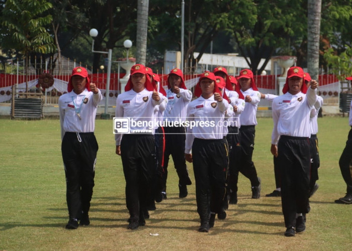 H-17  HUT Kemerdekaan RI, Anggota Paskibraka Provinsi Bengkulu Maksimalkan Latihan