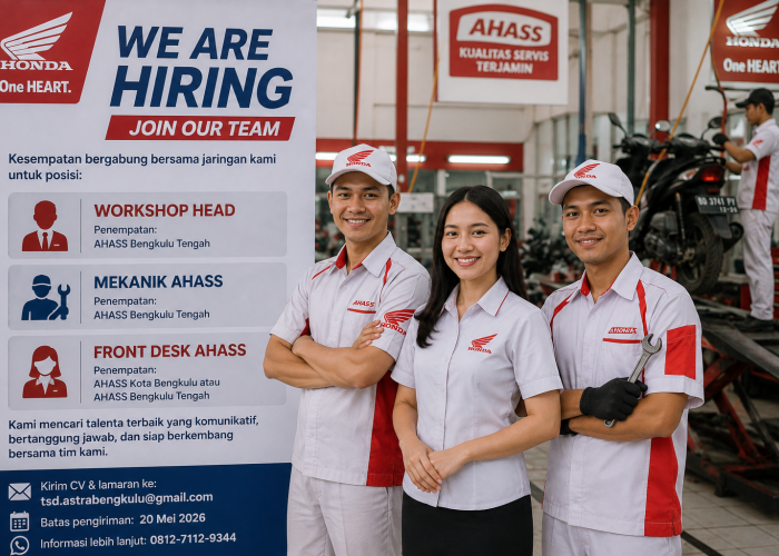 Astra Motor Bengkulu Buka Lowongan Kerja, Cari Talenta untuk Posisi Workshop Head hingga Mekanik AHASS