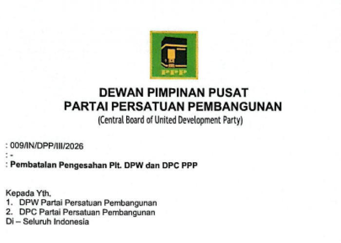 SK DPP Batalkan Plt, Muswil PPP Bengkulu Dinilai Tidak Sah