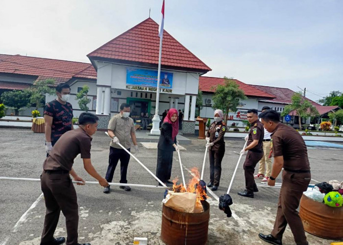 Sudah Inkrah, Kejari Kaur Musnahkan 10,91 Gram Sabu dan Barang Bukti dari 11 Perkara