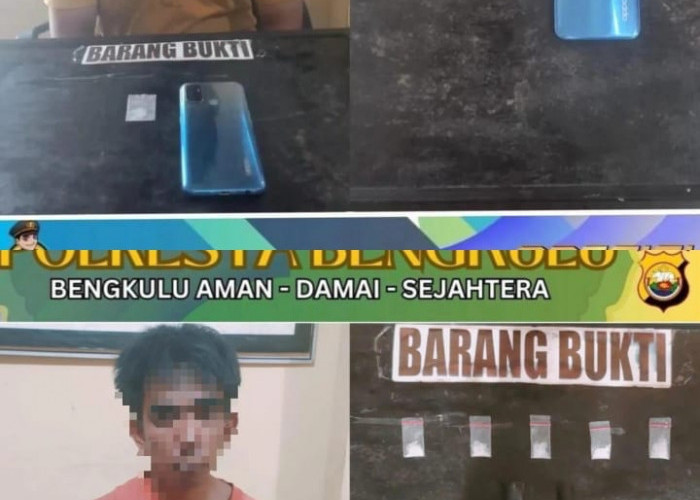 Polresta Bengkulu Tangkap Dua Pengedar Sabu, Enam Paket Narkoba Disita