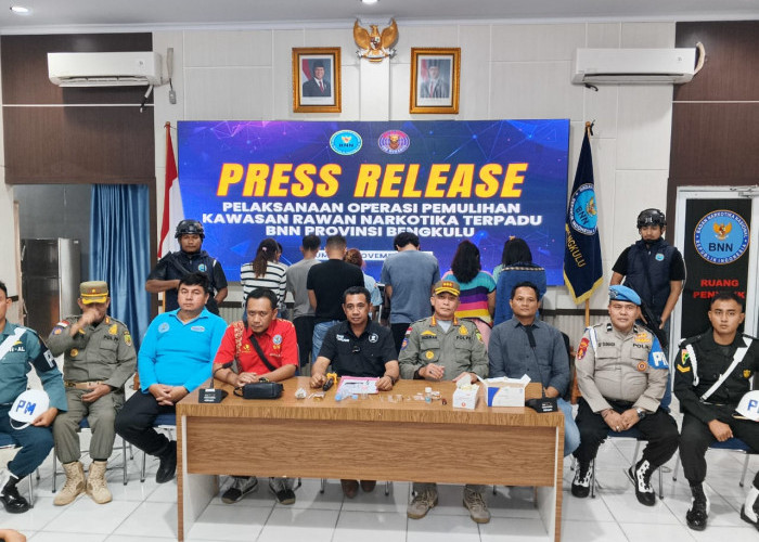 Operasi di Eks Lokalisasi, BNNP Bengkulu Amankan 11 Warga Positif Narkoba 