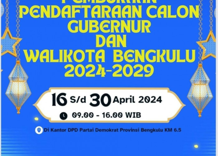 Partai Demokrat Buka Pendaftaran Cagub dan Cawakot  Bengkulu 2024