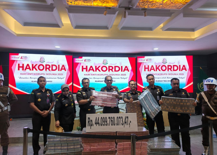 Rp 44,09 Miliar Uang Tunai Dipamerkan di HAKORDIA 2025, Bukti Pemulihan Kerugian Negara oleh Kejati Bengkulu