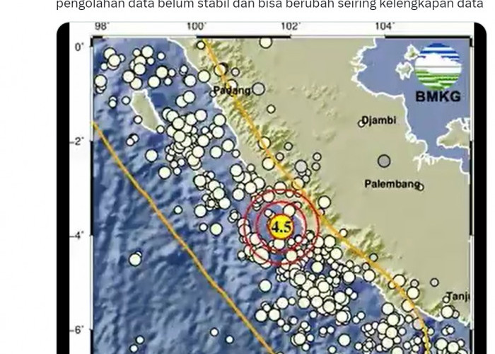 BREAKING NEWS! Bengkulu Diguncang Gempa 4.5 SR