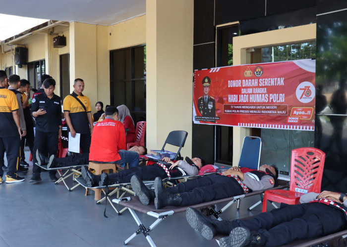  HUT ke-73 Humas Polri, Polresta Bengkulu Gelar Donor Darah