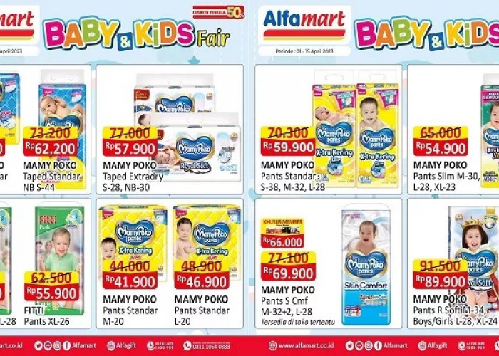 Katalog Promo Alfamart Senin 10 April 2023, Kebutuhan Bayi Diskon 50 Persen