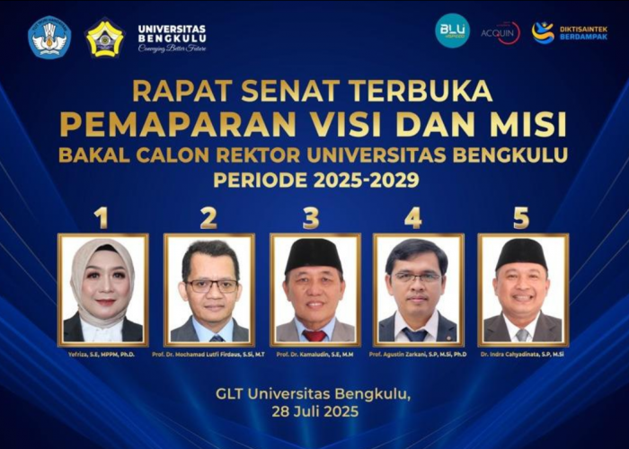 Jaring 3 Besar, Lima Calon Rektor UNIB Paparkan Visi-misi Misi 