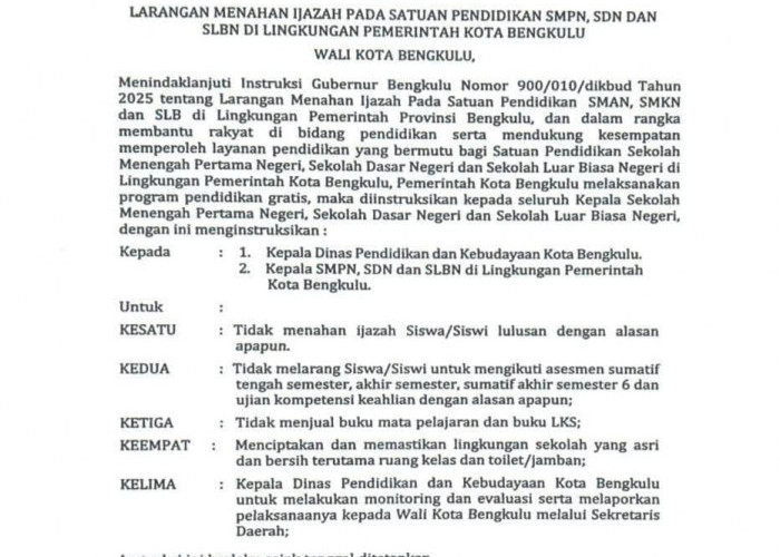 Dedy Wahyudi Tegaskan Ijazah Siswa Tidak Boleh Ditahan, Ini Instruksinya