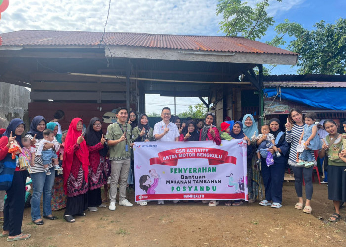 Peduli Gizi Anak, Astra Motor Bengkulu Salurkan Bantuan Makanan Tambahan di Posyandu Mawar 4