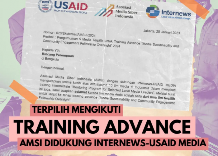 Media Lokal Bincang Perempuan Terpilih Mengikuti  Training Advance AMSI Didukung Internews-USAID MEDIA