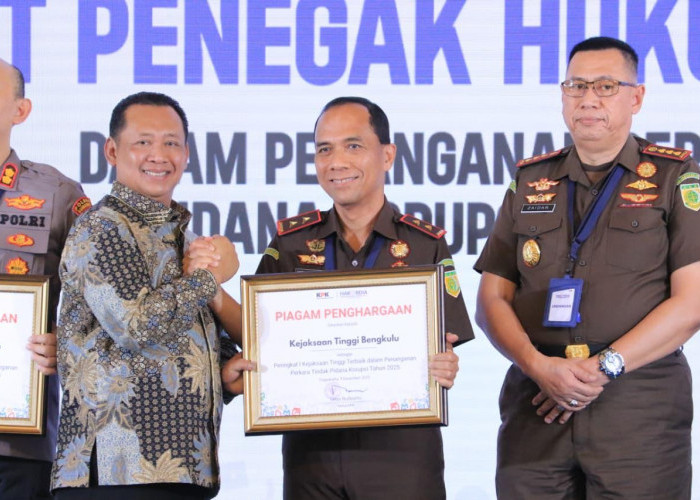 KPK Nobatkan Kejati Bengkulu sebagai Kejaksaan Terbaik Penanganan Tipikor 2025