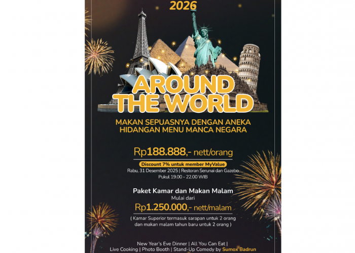 Tahun Baruan 'Keliling Dunia' di Hotel Santika Bengkulu, Ada Best Costume hingga Doorprize Voucher Menginap