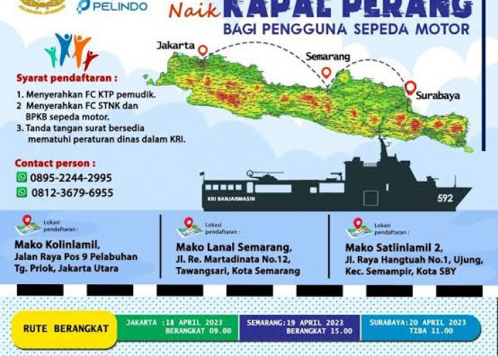 Mau Mudik Gratis Pakai Kapal Perang TNI AL? Ini Syarat dan Rutenya