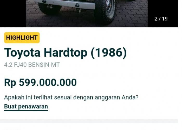 Mobil 'Penculik' Toyota Hardtop, Harganya Bisa Tembus Rp 500 Juta