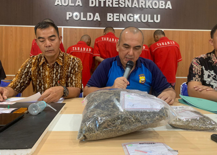 Polda Bengkulu Tangkap Bandar Narkoba, 5 Paket Sabu dan 7 Paket Ganja Diamankan