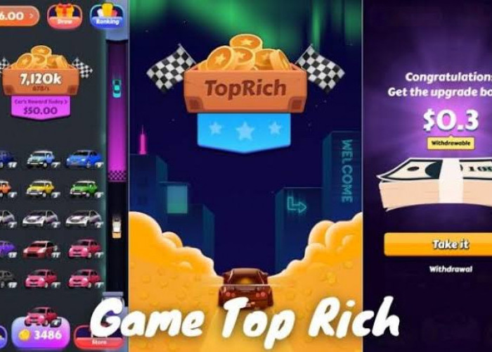 Aplikasi Game Terpercaya TopRich, Cuan Rp100 Ribu Saldo Gratis Tiap Hari Gak Perlu Undang Teman