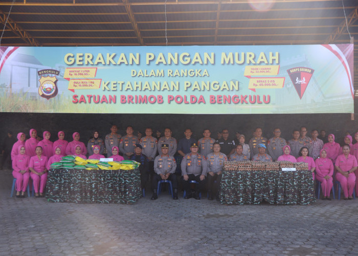 Brimob Polda Bengkulu Hadirkan Gerakan Pangan Murah