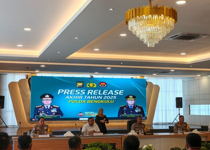 Press Release Akhir Tahun 2025, Polda Bengkulu Ungkap Ribuan Perkara dan Selamatkan Rp3,5 Miliar Uang Negara