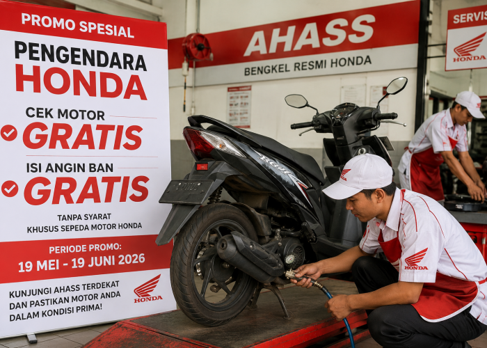 Promo Spesial Pengendara Honda, Cek Motor dan Isi Angin Gratis di AHASS