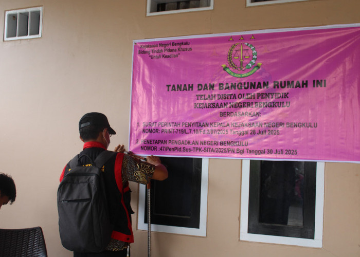 Mantan Kepala Bank Bengkulu Diduga Korupsi Rp6,7 M, Rumah dan Tanah Miliknya Disita Kejaksaan