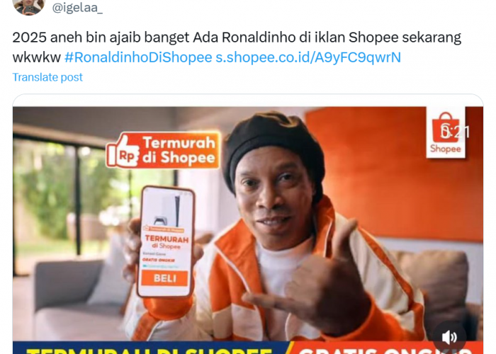 Shopee Gandeng Ronaldinho! Selebrasi Samba Sang Legenda Bikin Netizen Heboh