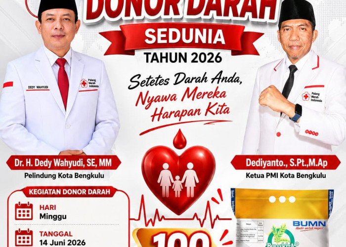 PMI Kota Bengkulu Gelar Donor Darah Massal, 100 Pendonor Pertama Dapat Beras Premium Gratis