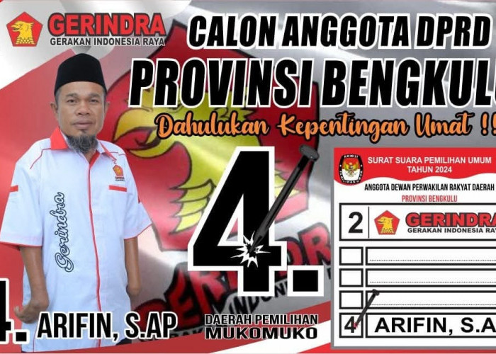 Peraih 1.513 Suara, Arifin Berpeluang Jadi PAW Almarhumah Fitri di DPRD Provinsi Bengkulu