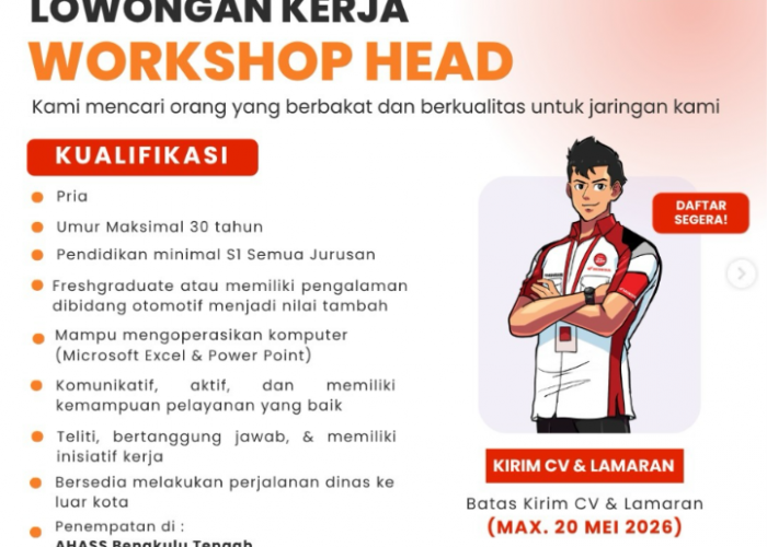 Tertarik Bergabung dengan Honda? Astra Motor Bengkulu Buka Rekrutmen untuk Kota Bengkulu dan Benteng